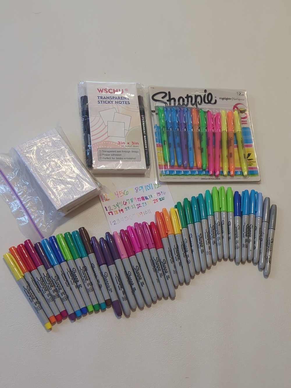 Sharpie Bundle Highlighters Permanent Markers Wschu Sticky Notes Flashcards